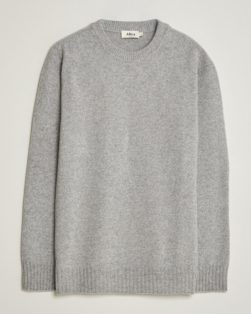 Altea Wool/Cashmere Crew Neck Pullover Light Grey – Grigio