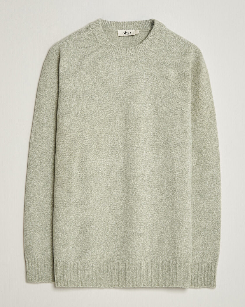 Altea Wool/Cashmere Crew Neck Pullover Mint Green – Verde