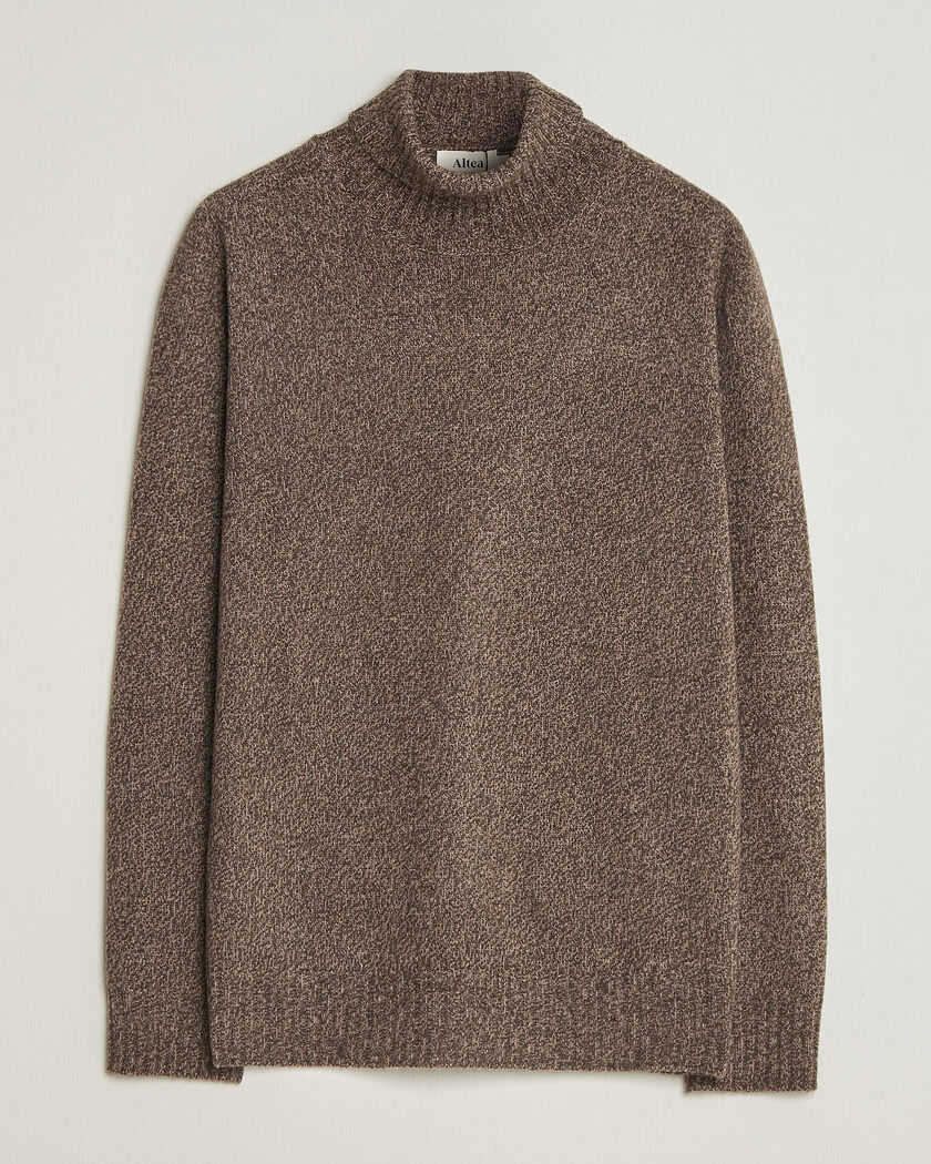 Altea Wool/Cashmere Rollneck Brown Melange – Marrone