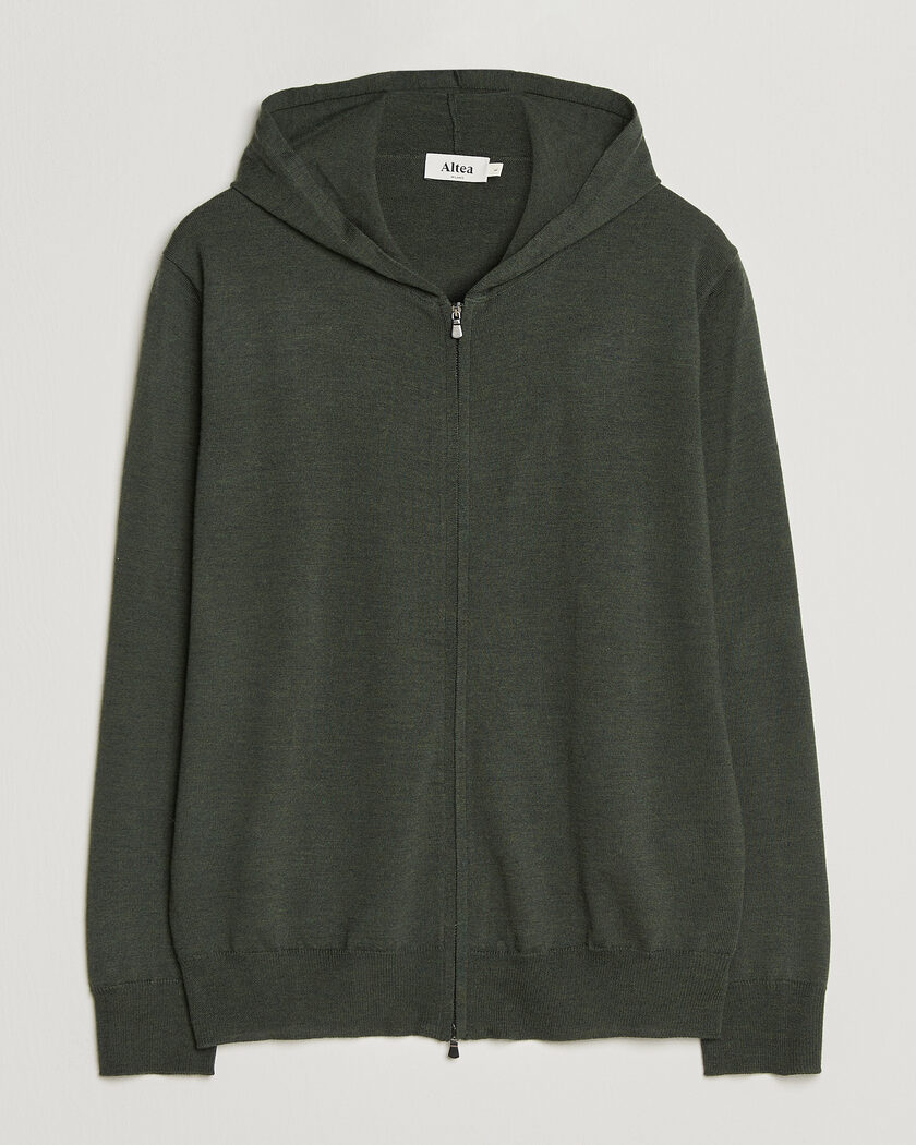 Altea Merino Wool Cardigan Dark Military – Verde
