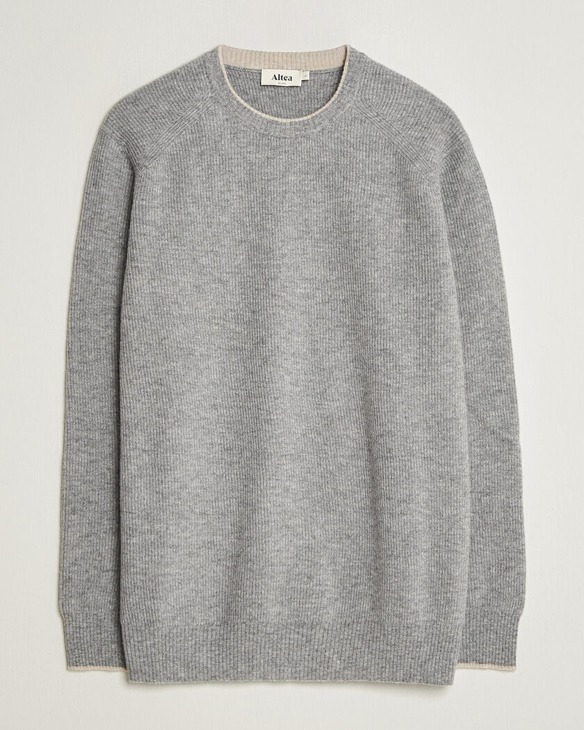 Altea Rib Wool Raglan Sweater Light Grey – Grigio