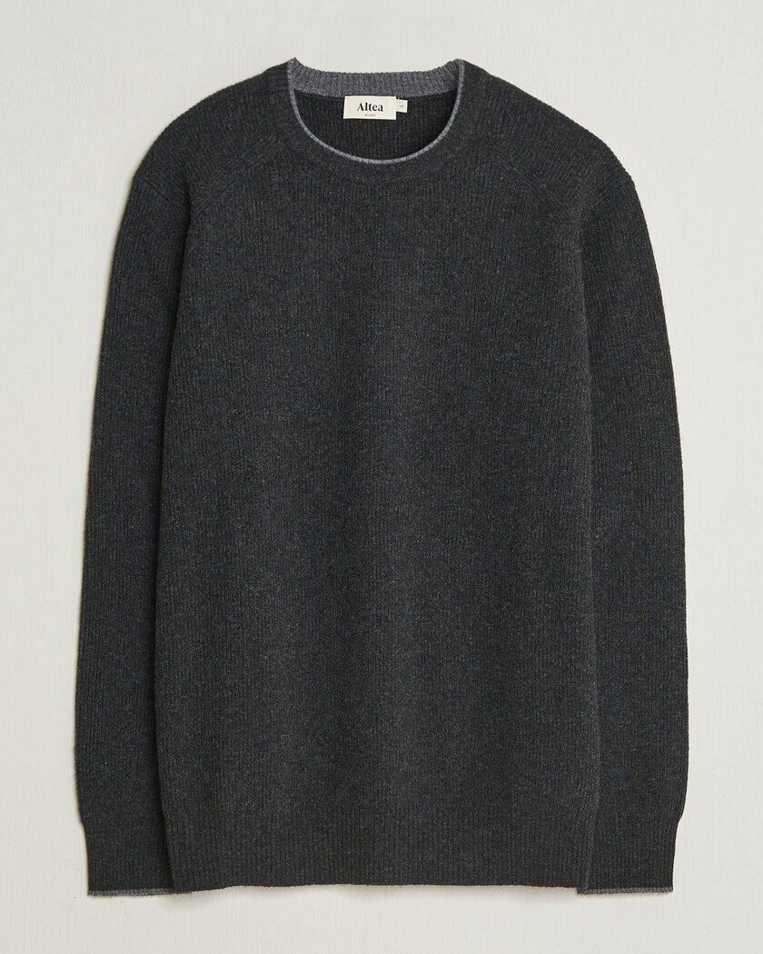 Altea Rib Wool Raglan Sweater Charcoal – Grigio