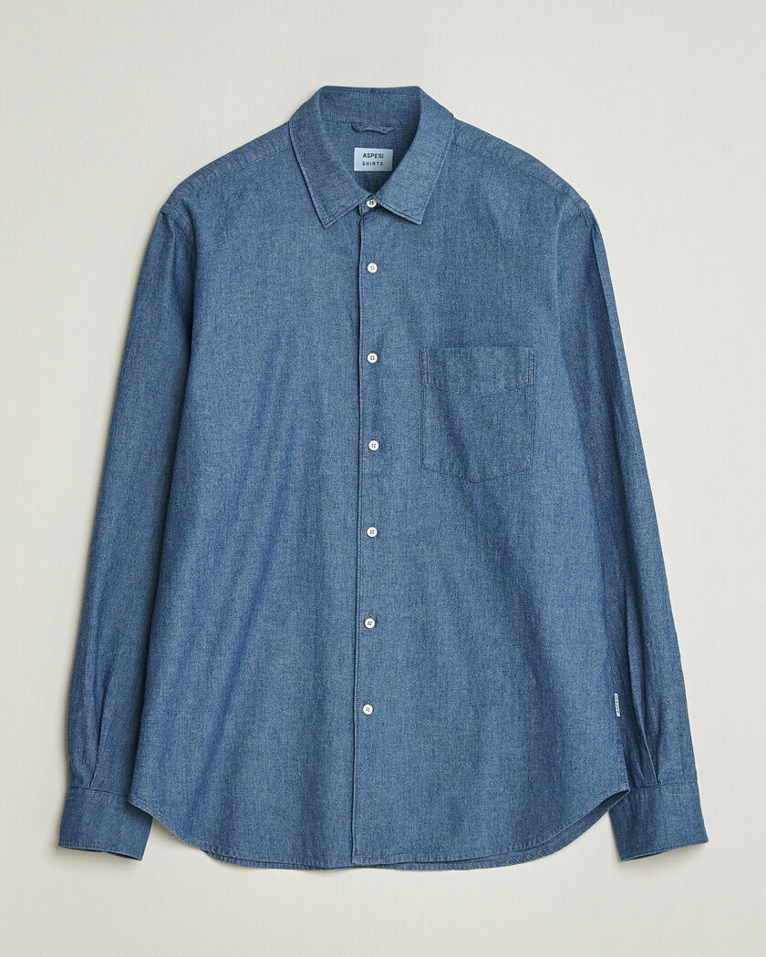 Aspesi Chambray Shirt Blue Denim – Blu