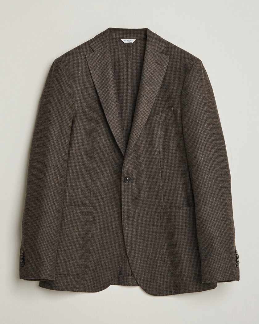 Boglioli K Jacket Wool Houndstooth Blazer Dark Brown – Marrone