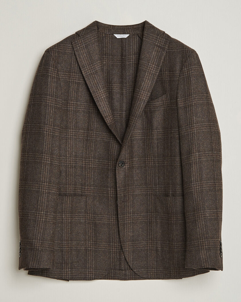 Boglioli K Jacket Wool Check Blazer Dark Brown – Marrone