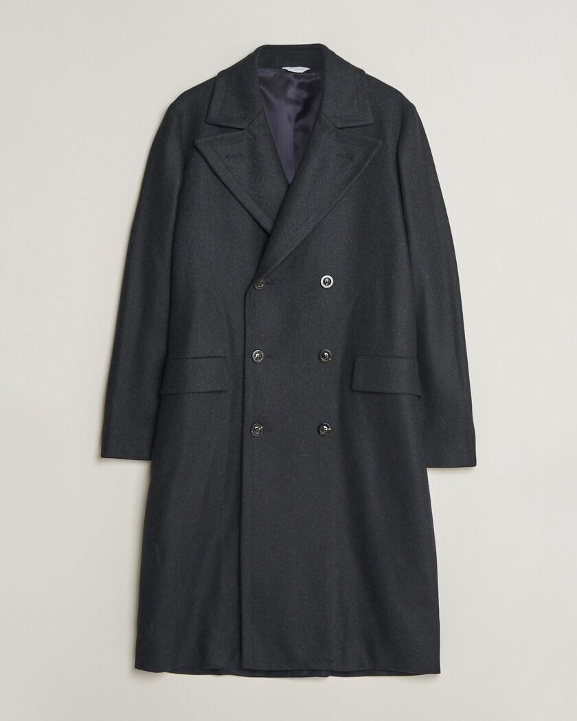 Boglioli Double Breasted Wool Coat Navy – Blu