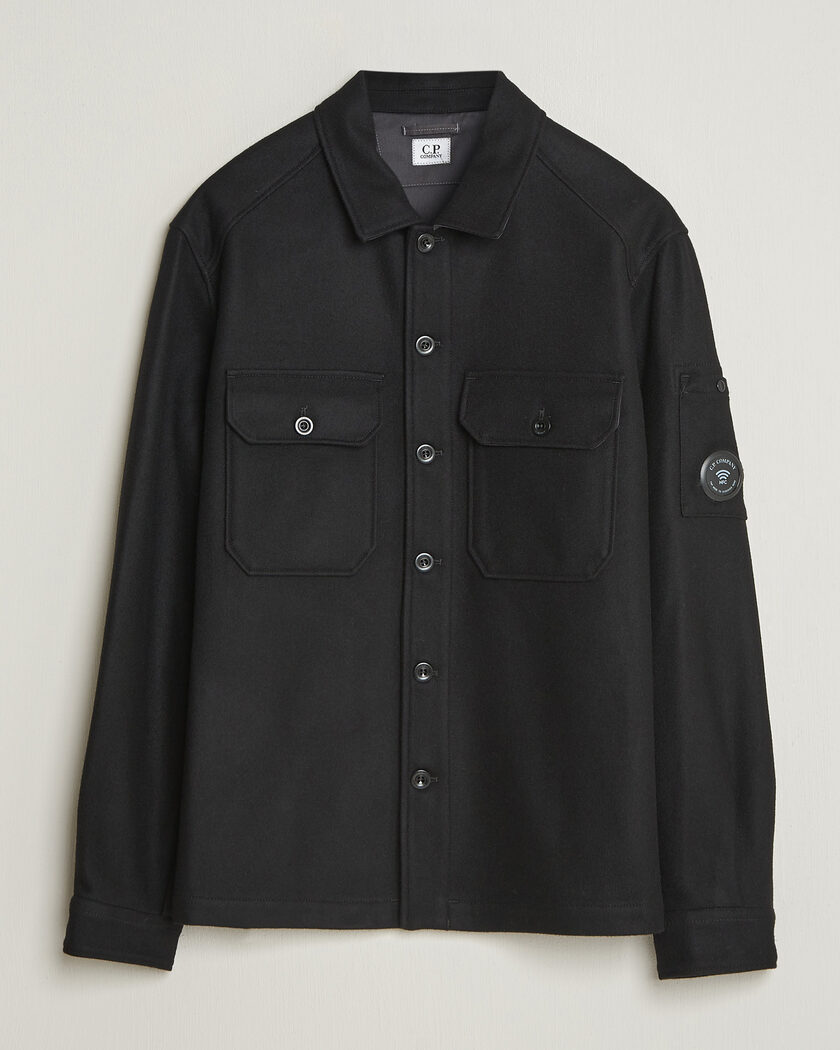 C.P. Company Felted Wool Overshirt Black – Nero