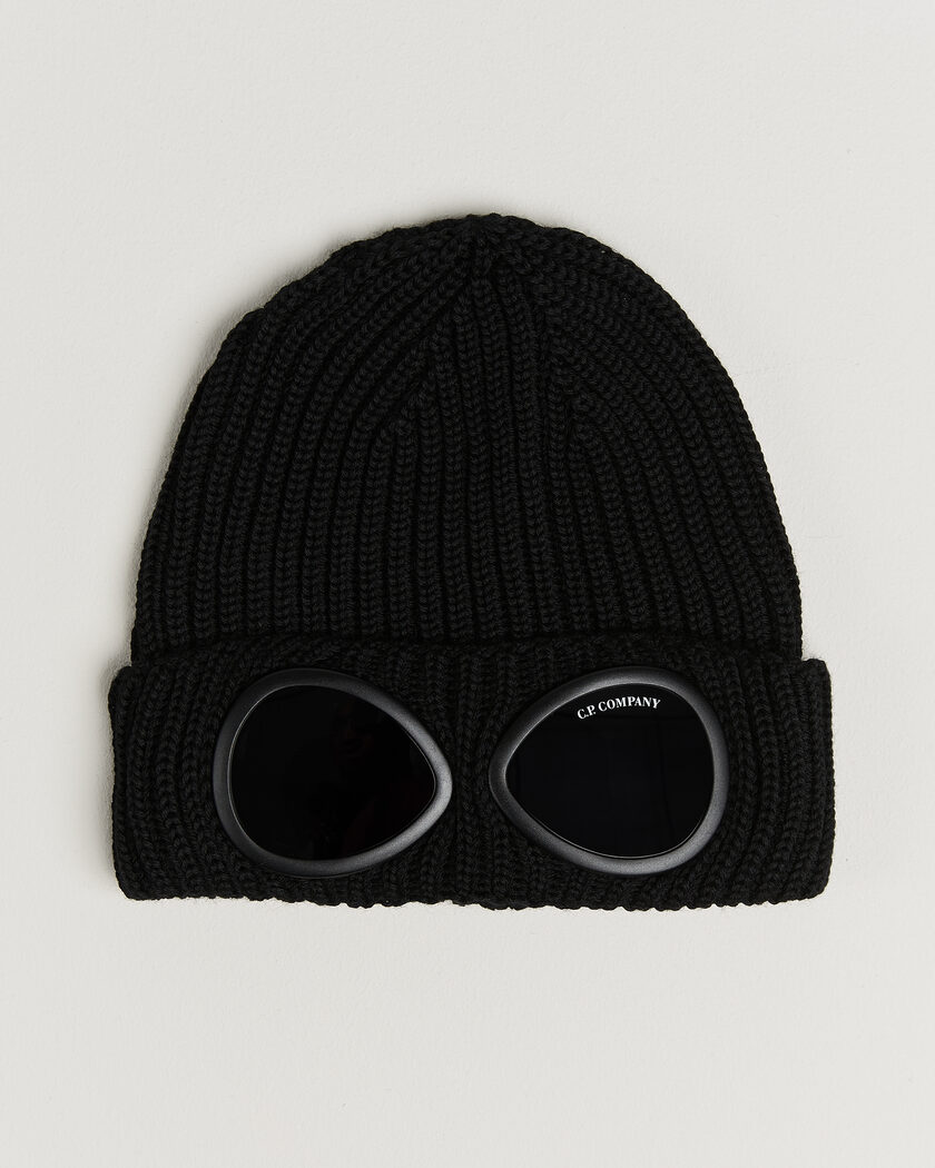 C.P. Company Knitted Merino Goggle Beanie Black – Nero