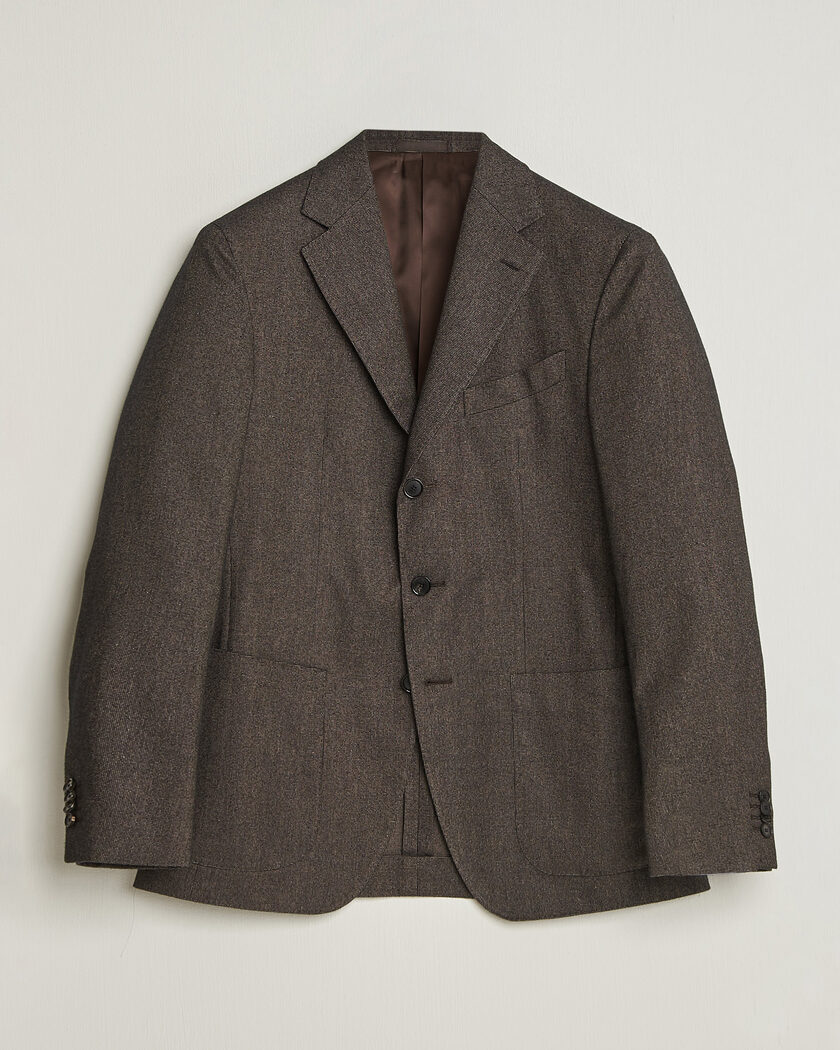 Caruso Aida Brushed Cotton Blazer Dark Brown – Marrone