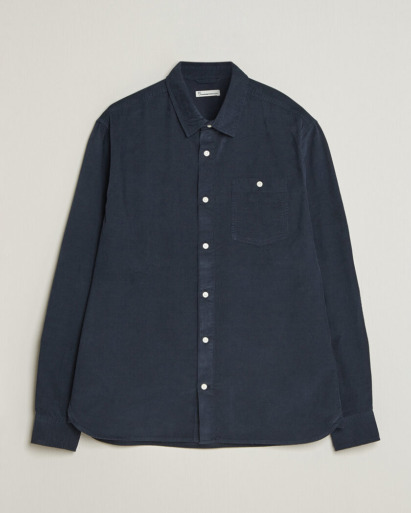 KnowledgeCotton Apparel Regular Fit Cord Shirt Night Sky – Blu