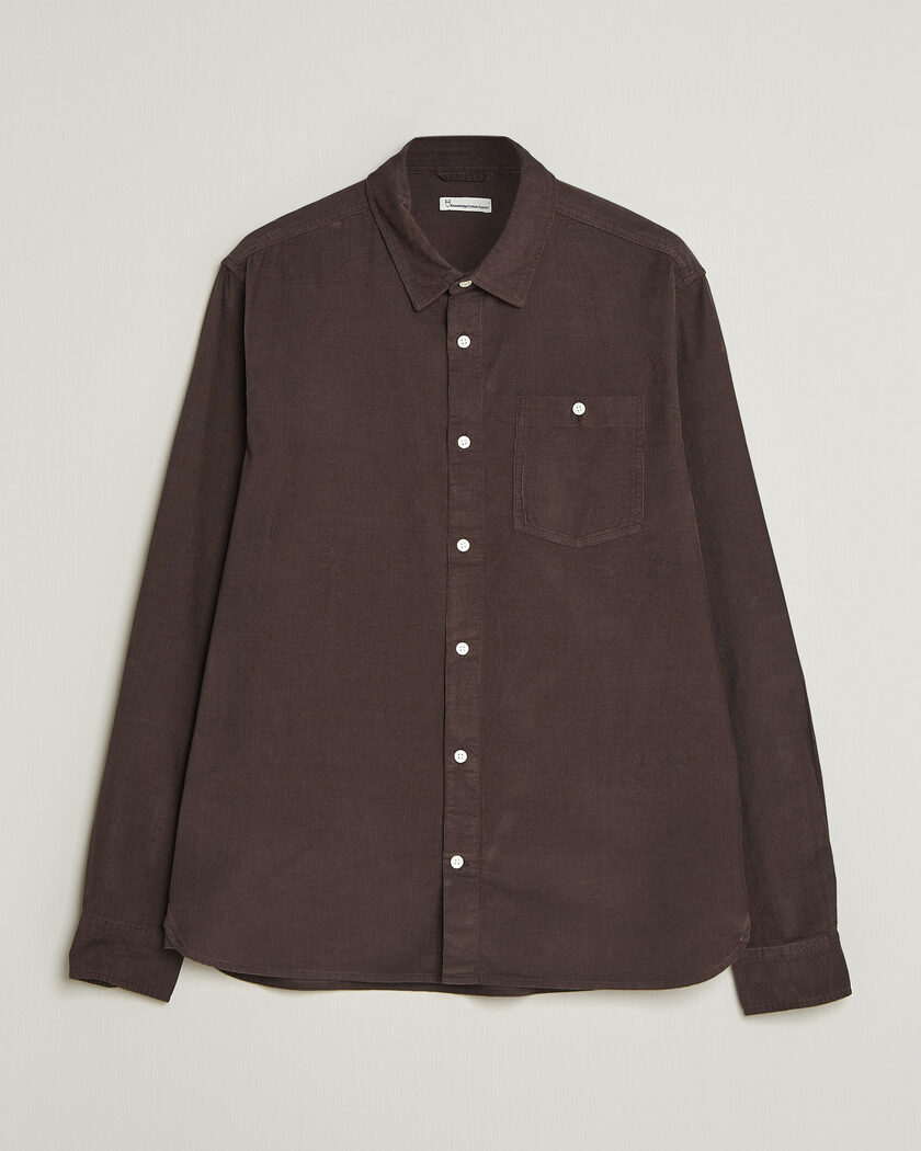 KnowledgeCotton Apparel Regular Fit Cord Shirt Chocolate – Marrone