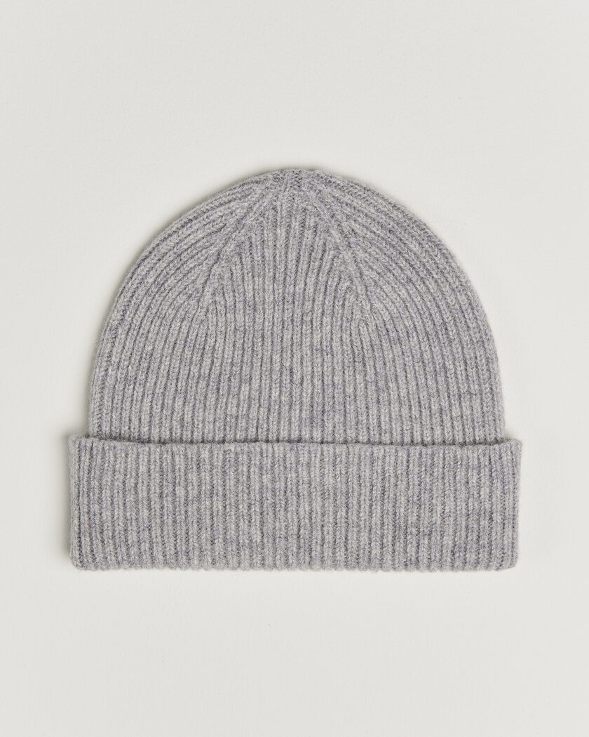 Robert Mackie Clyde Lambswool Beanie Light Grey – Grigio