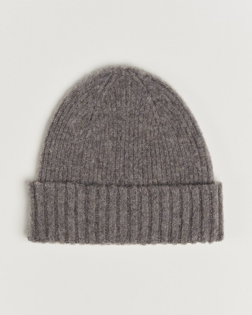 Robert Mackie Rona Ribbed Shaggy Lambswool Beanie Light Brown – Marrone