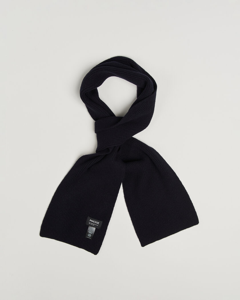 Robert Mackie Clyde Lambswool Scarf Navy – Blu