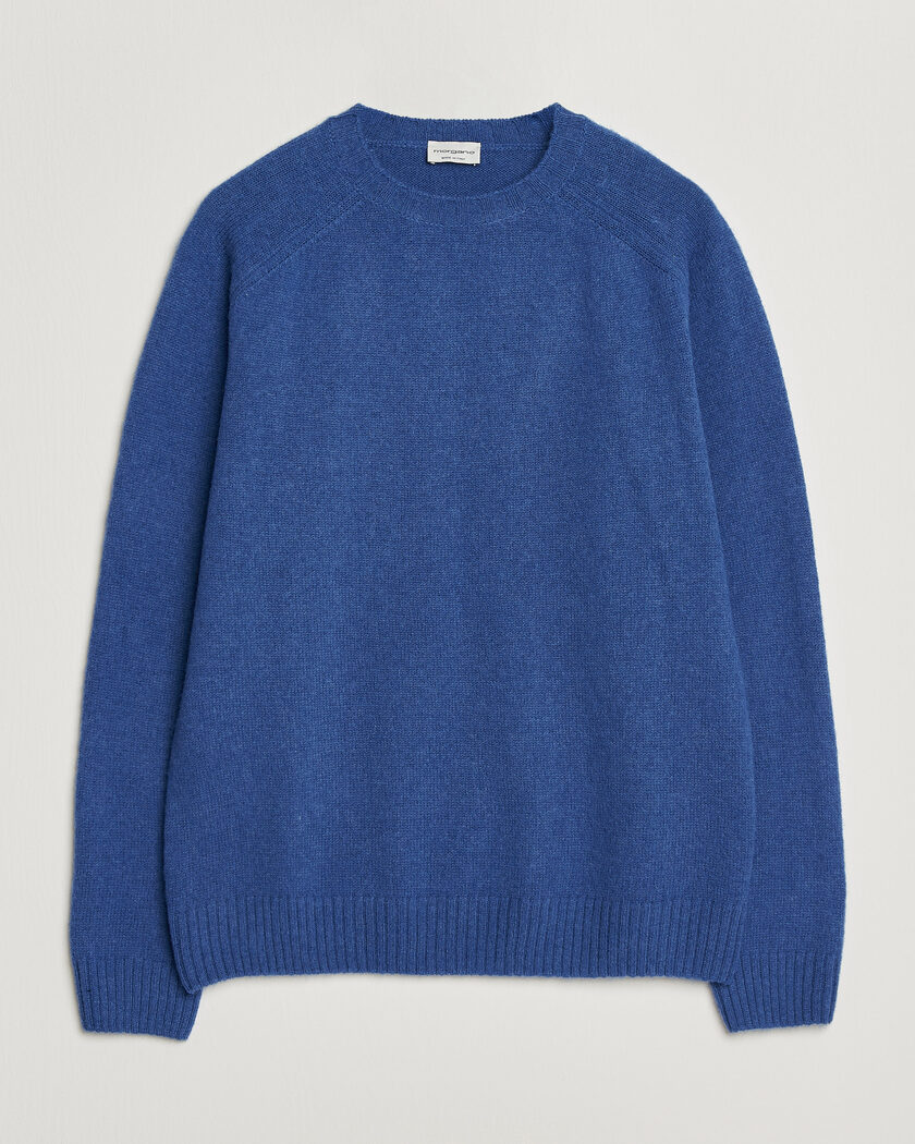 Morgano Brushed Wool Crewneck High Blue – Blu
