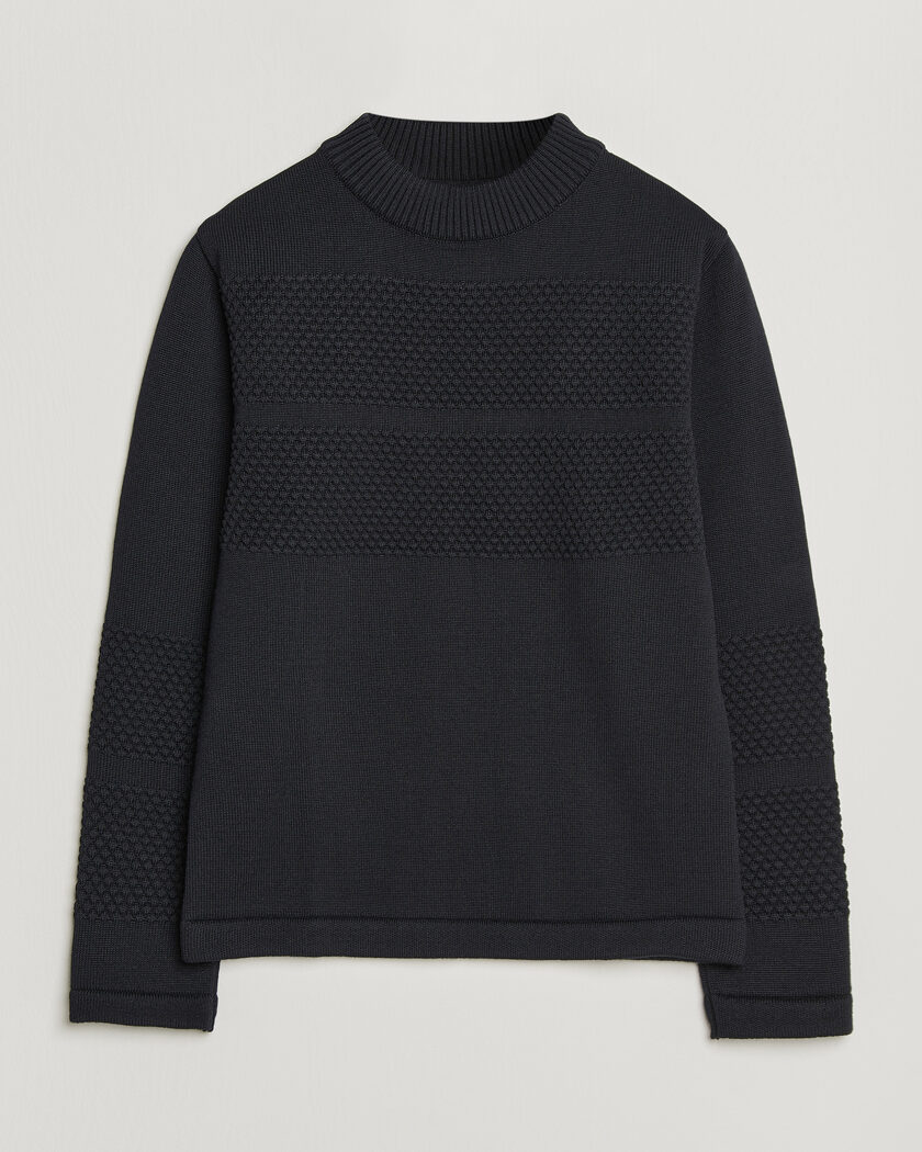 S.N.S. Herning Fisherman Mock Neck Navy Blue – Blu