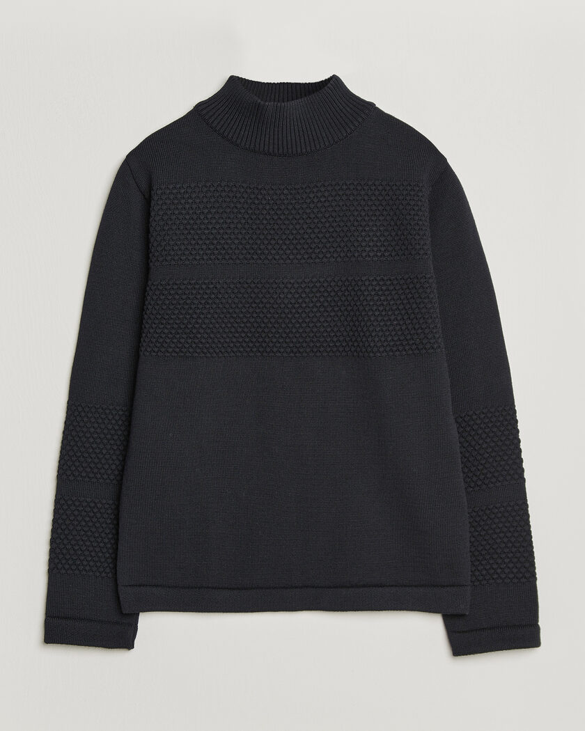 S.N.S. Herning Fisherman High Neck Navy Blue – Blu