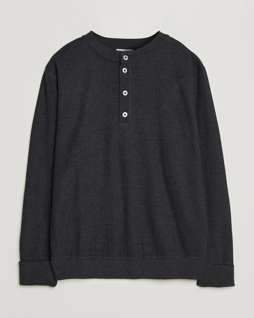 S.N.S. Herning Stamina Rib Henley Magnetite Black – Nero