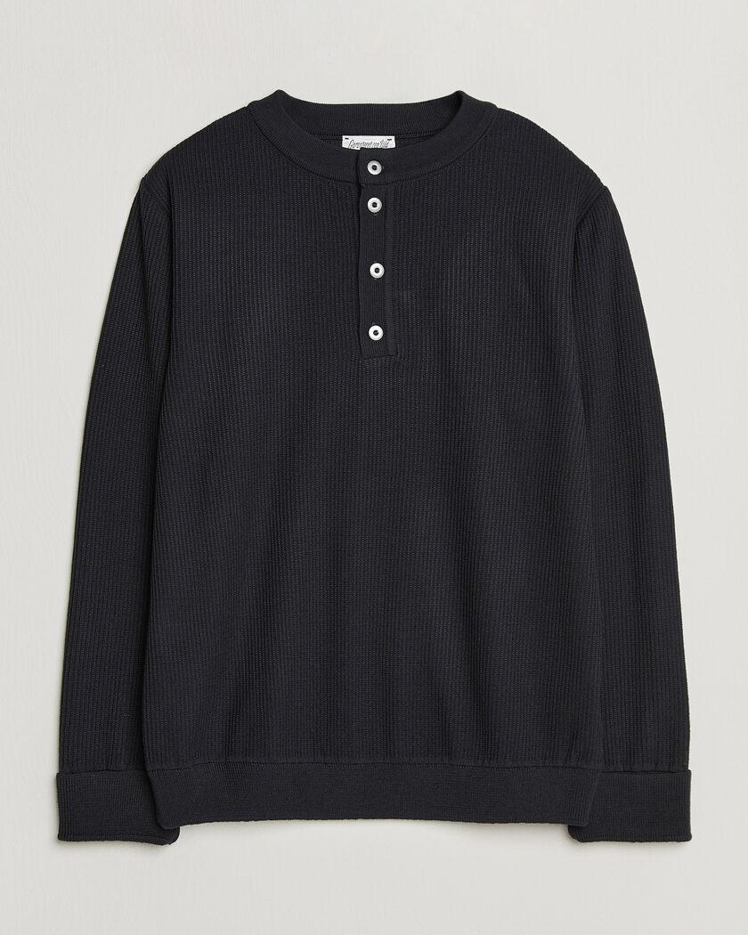 S.N.S. Herning Stamina Rib Henley Navy Blue – Blu
