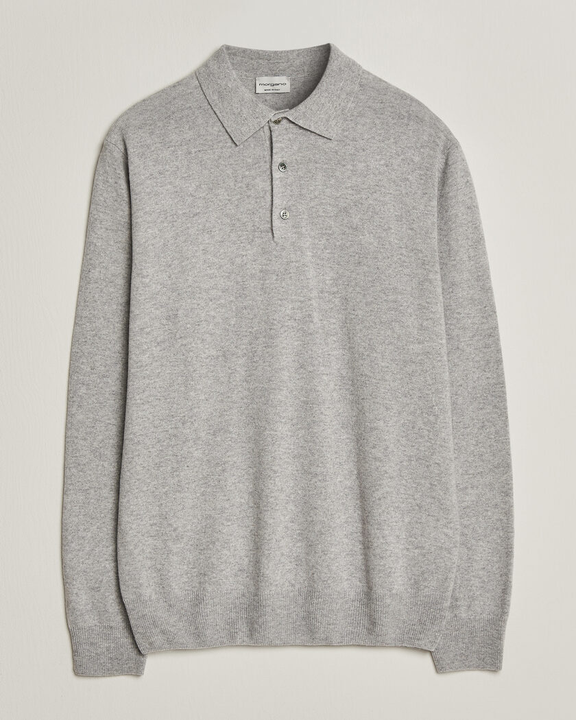 Morgano Wool/Cashmere Polo Mid Grey – Grigio
