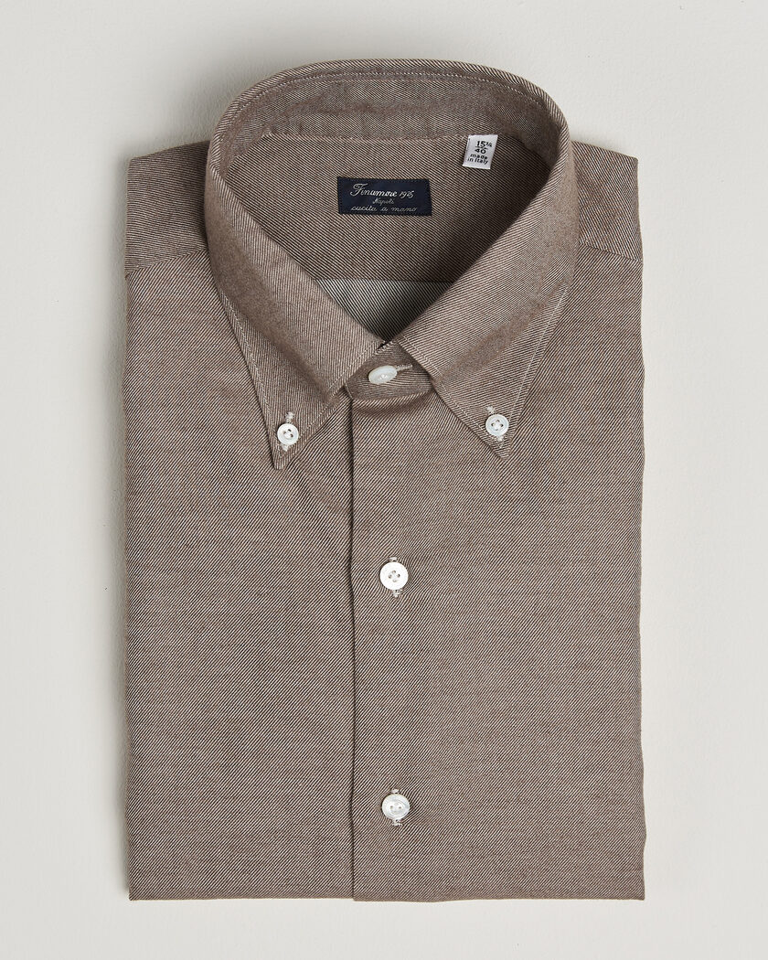 Finamore Napoli Milano Slim Cashmere BD Shirt Brown – Marrone