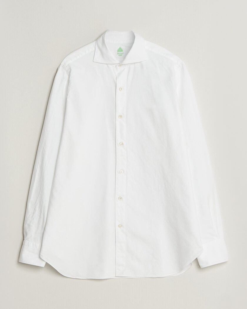 Finamore Napoli Gaeta Flannel Sport Shirt White – Bianco