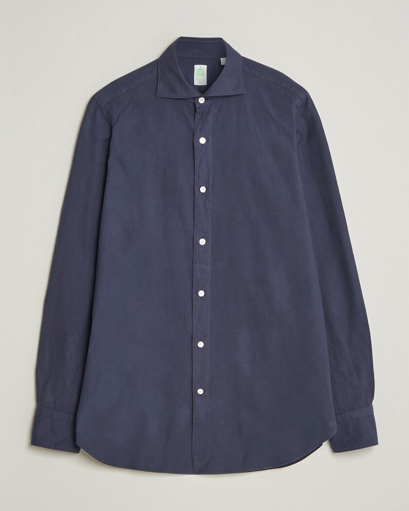Finamore Napoli Gaeta Flannel Sport Shirt Navy – Blu