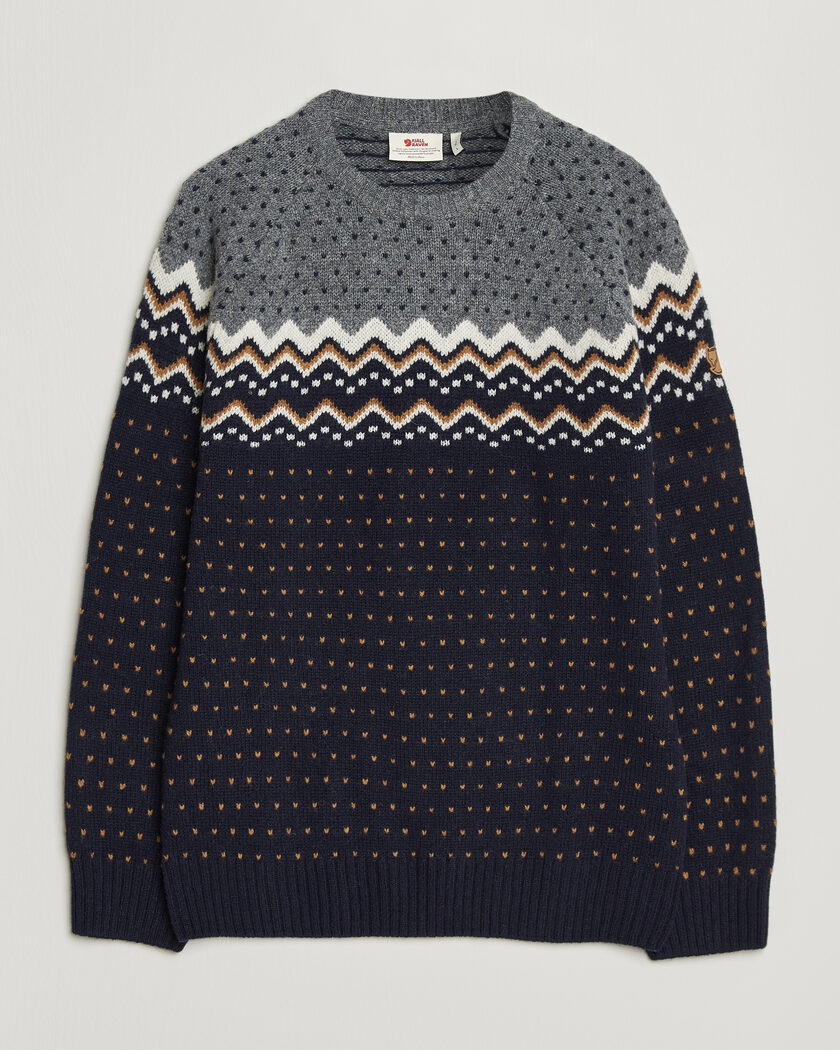 Fjällräven Övik Knit Wool Sweater Dark Navy – Blu