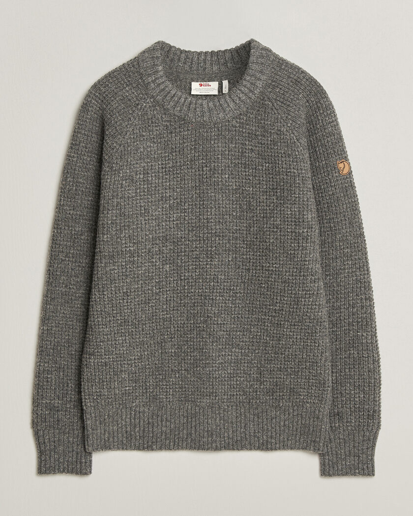 Fjällräven Övik Wool Waffle Knit Grey Melange – Grigio