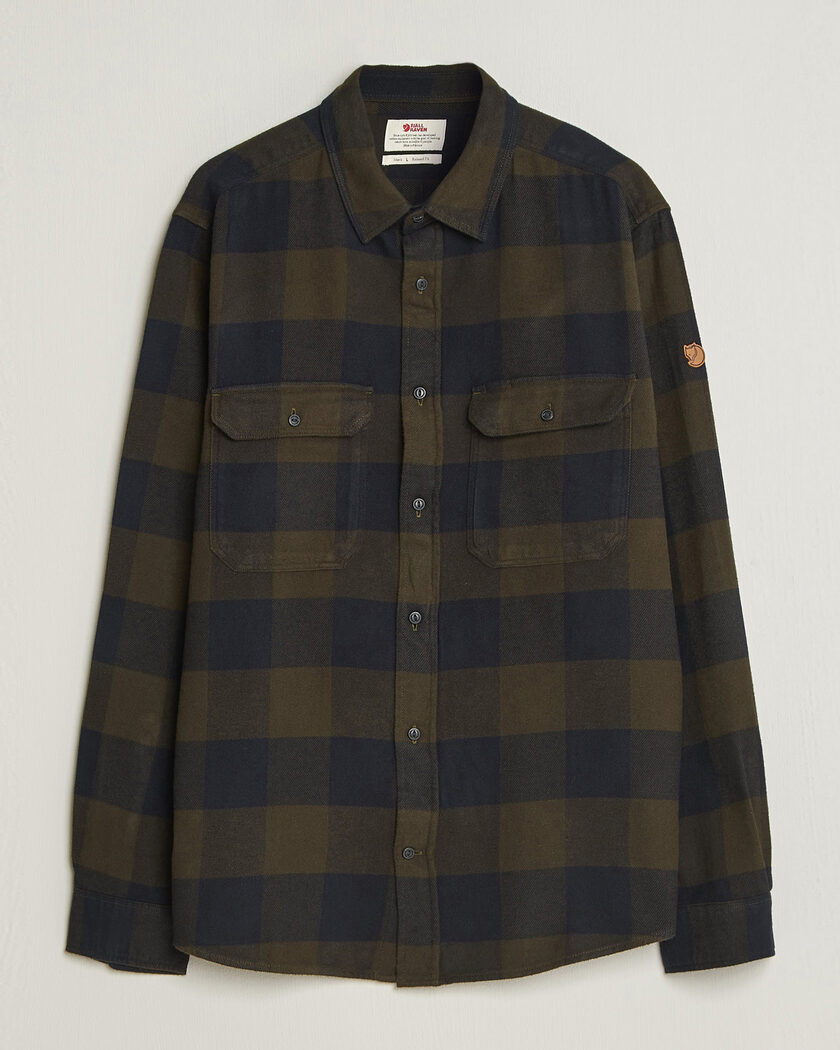 Fjällräven Övik Heavy Flannel Shirt Deep Forest – Verde