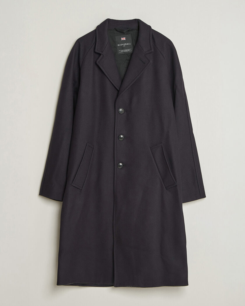 Gloverall Chesterfield Wool/Cashmere Refined Coat Navy – Blu