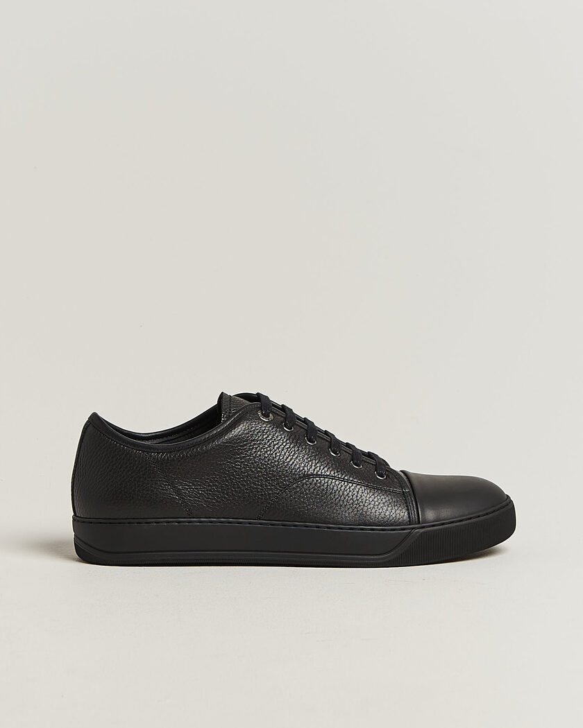Lanvin DBB1 Grain Leather Cap Toe Sneaker Black – Nero