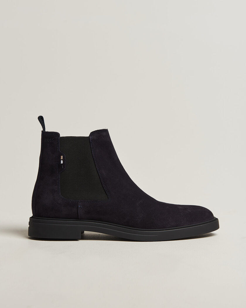 BOSS BLACK Calev Suede Chelsea Boot Dark Blue – Blu