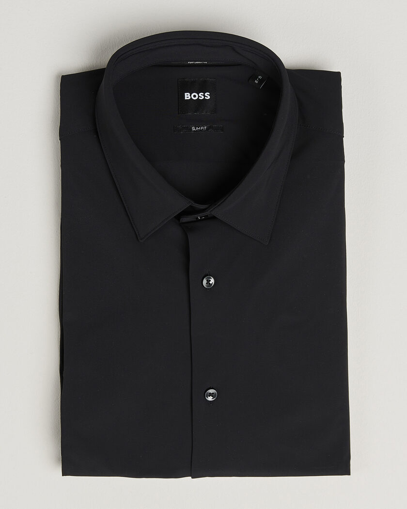 BOSS BLACK Hank 4-Way Stretch Shirt Black – Nero