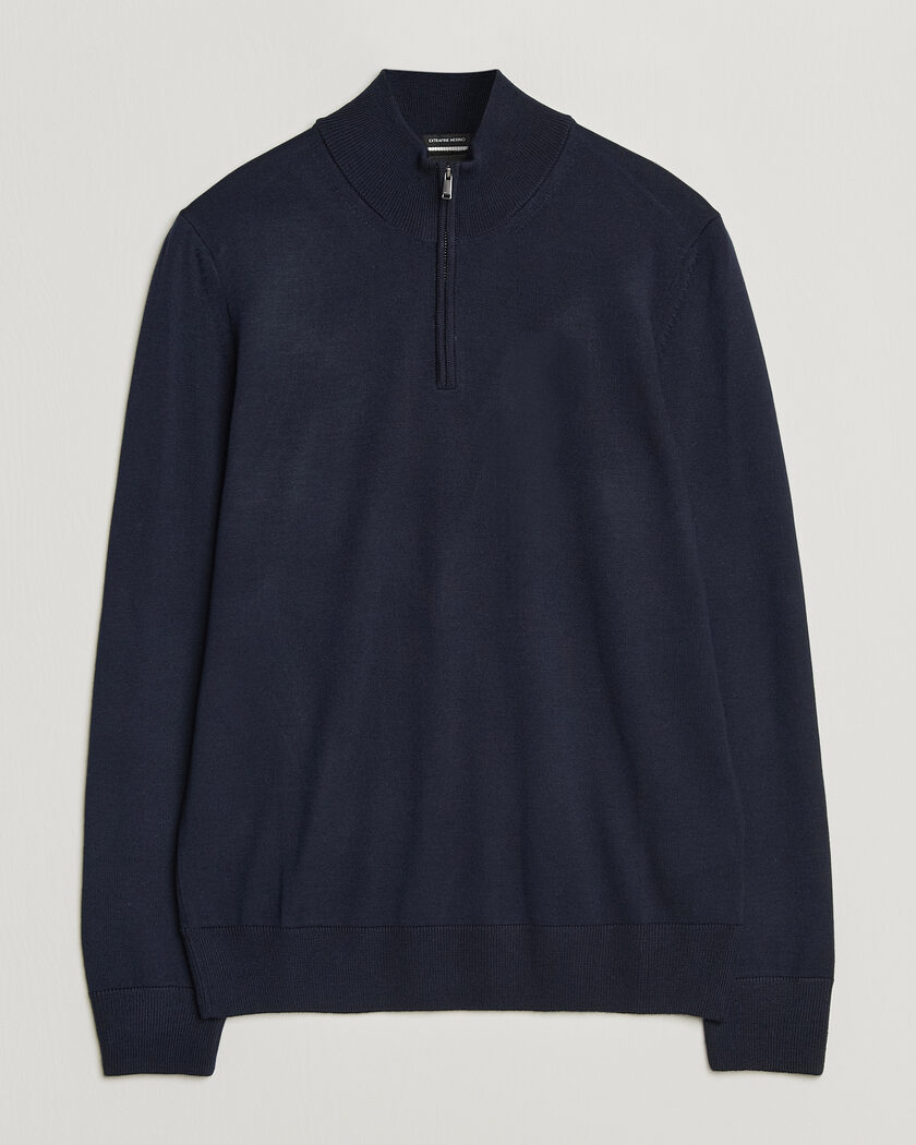 BOSS BLACK Ebenji Merino Knitted Half Zip Dark Blue – Blu