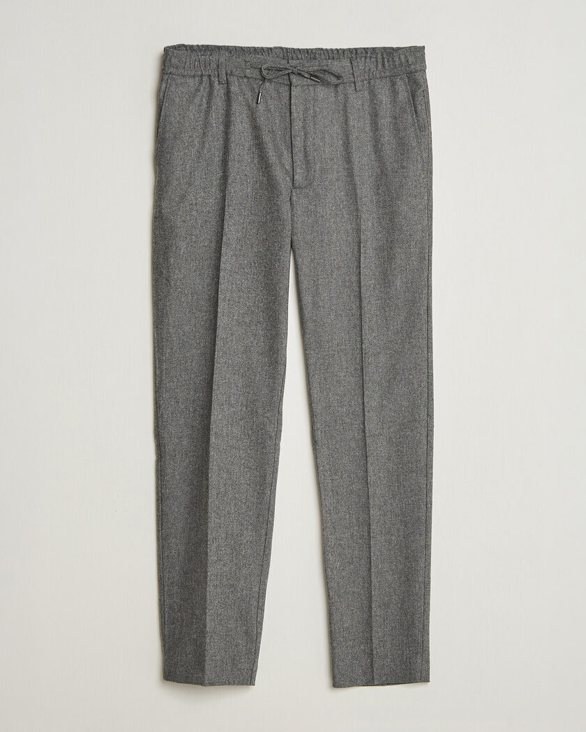 BOSS BLACK Kane Brushed Drawstring Trousers Medium Grey – Grigio