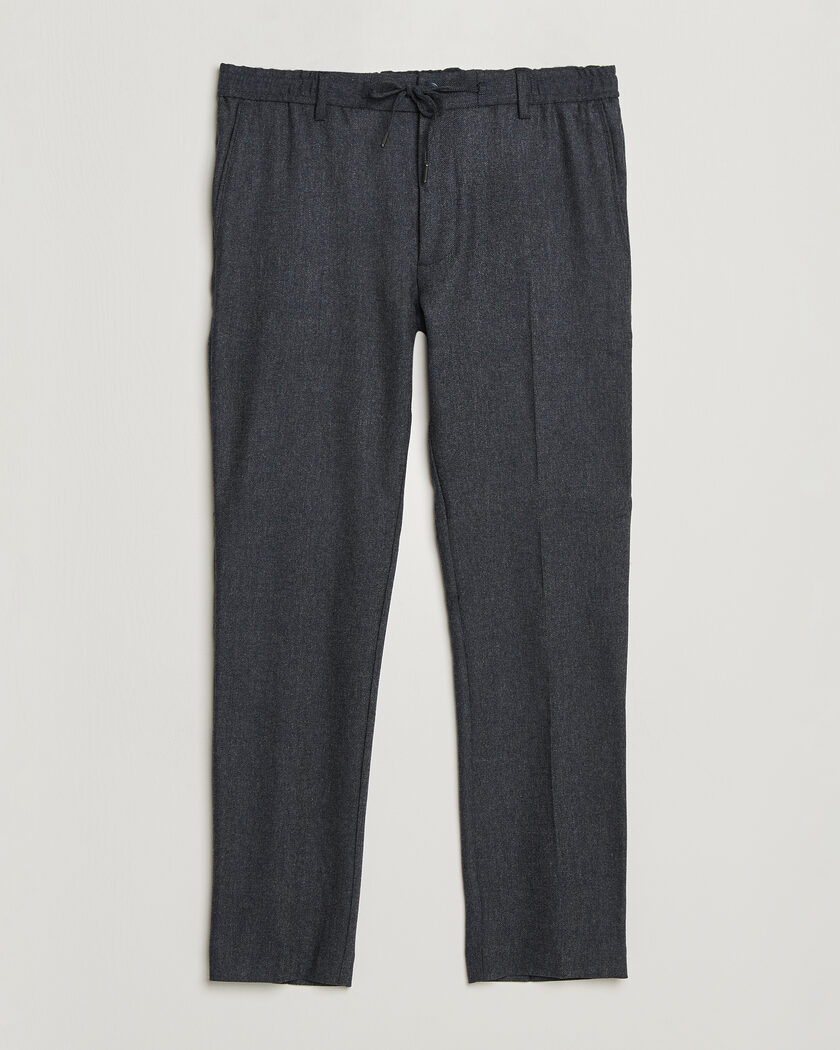 BOSS BLACK Kane Brushed Drawstring Trousers Dark Blue – Blu
