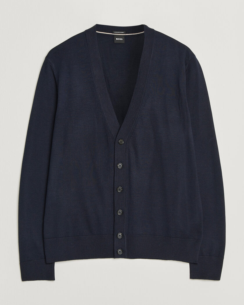 BOSS BLACK Mardon Wool Cardigan Dark Blue – Blu