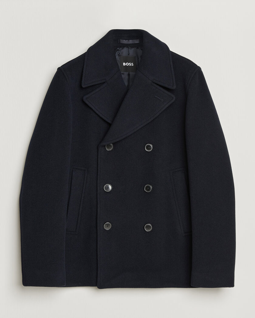 BOSS BLACK Hyde Wool Peacoat Dark Blue – Blu