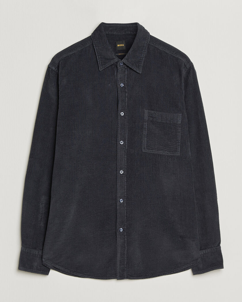 BOSS ORANGE Relegant Corduroy Shirt Dark Blue