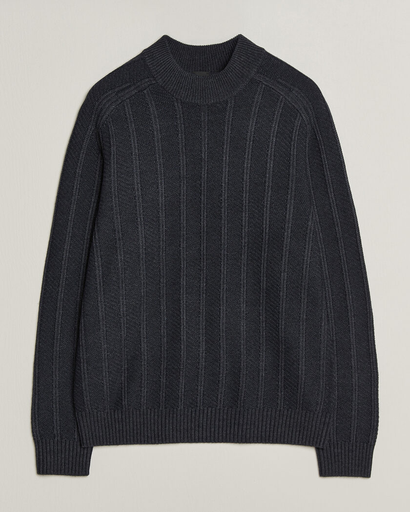 BOSS ORANGE Katoolo Wool/Cotton Knitted Turtleneck Dark Blue – Blu