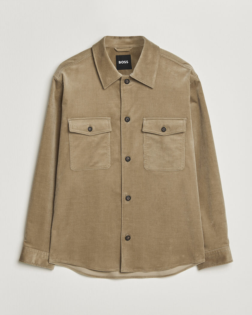 BOSS BLACK Carper Corduroy Overshirt Open Brown – Marrone