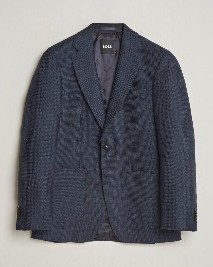  BOSS BLACK Hutson Wool Patch Pocket Blazer Dark Blue – Blu
