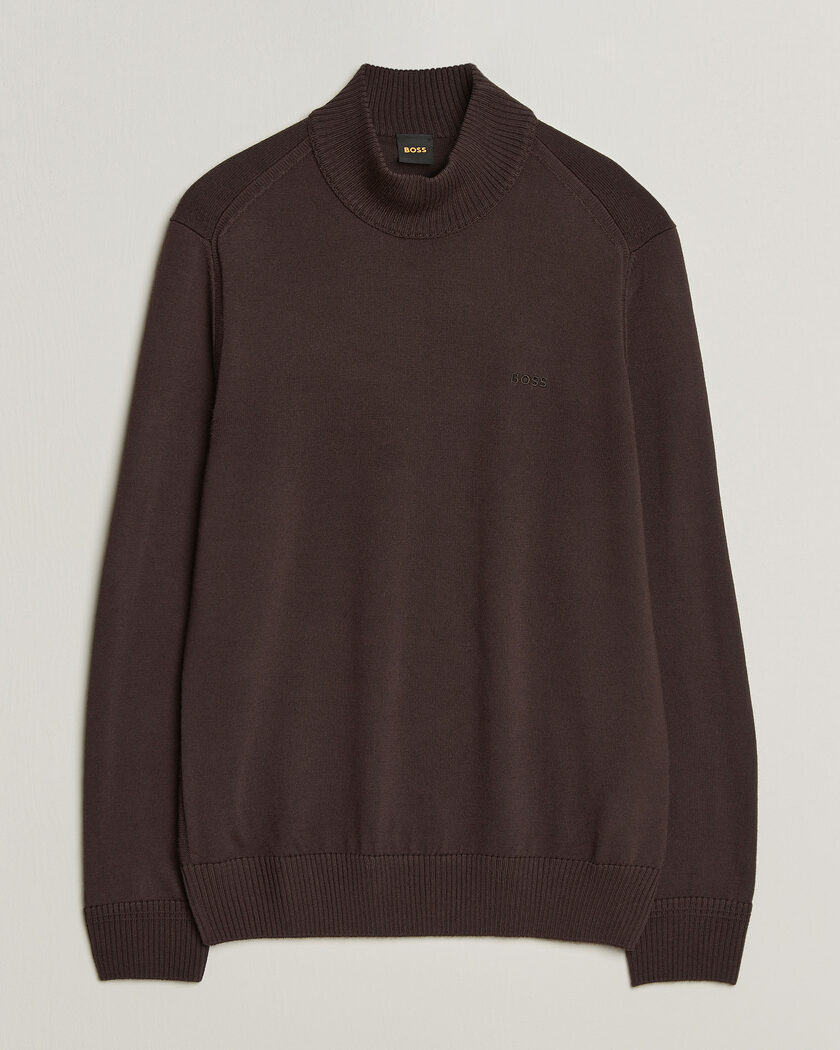BOSS ORANGE Avac Knitted Turtleneck Dark Brown – Marrone