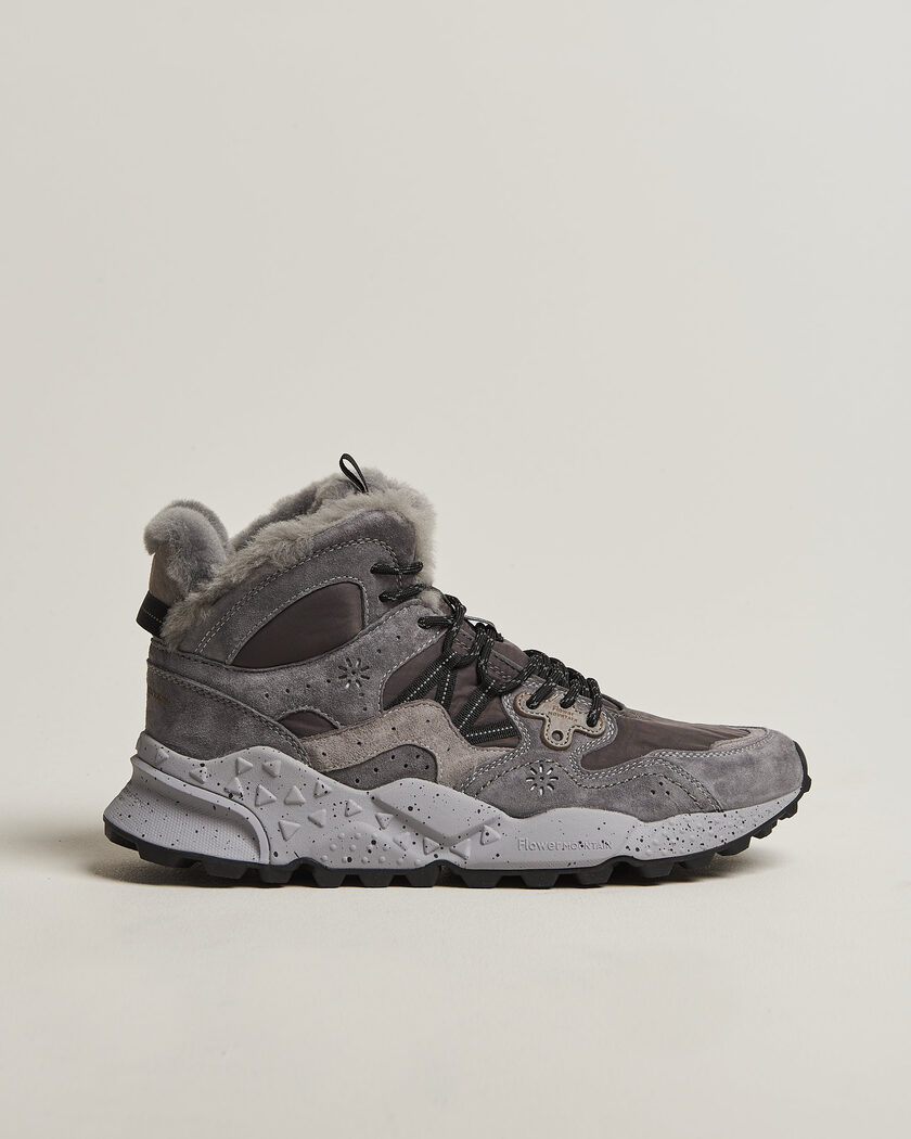 Flower Mountain Yamano 3 Mid Suede/Sherling Sneaker Grey – Grigio