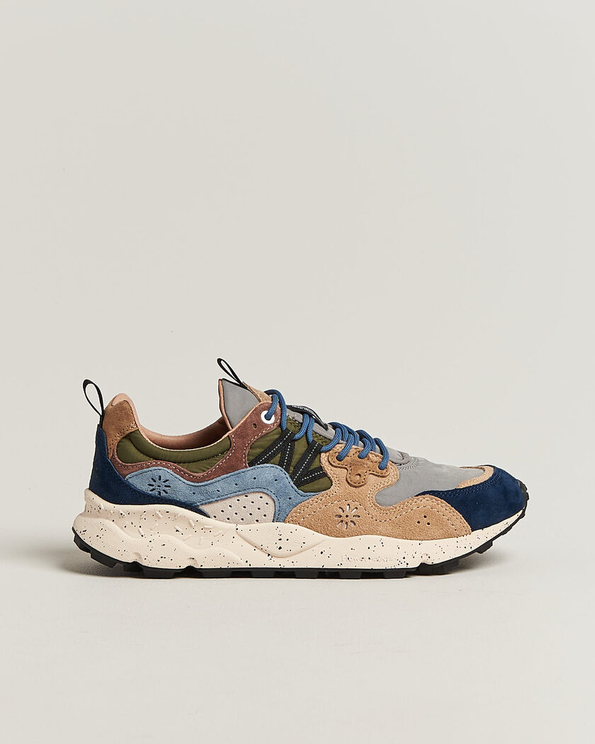 Flower Mountain Yamano 3 Suede/Nylon Sneaker Navy/Light Brown – Blu