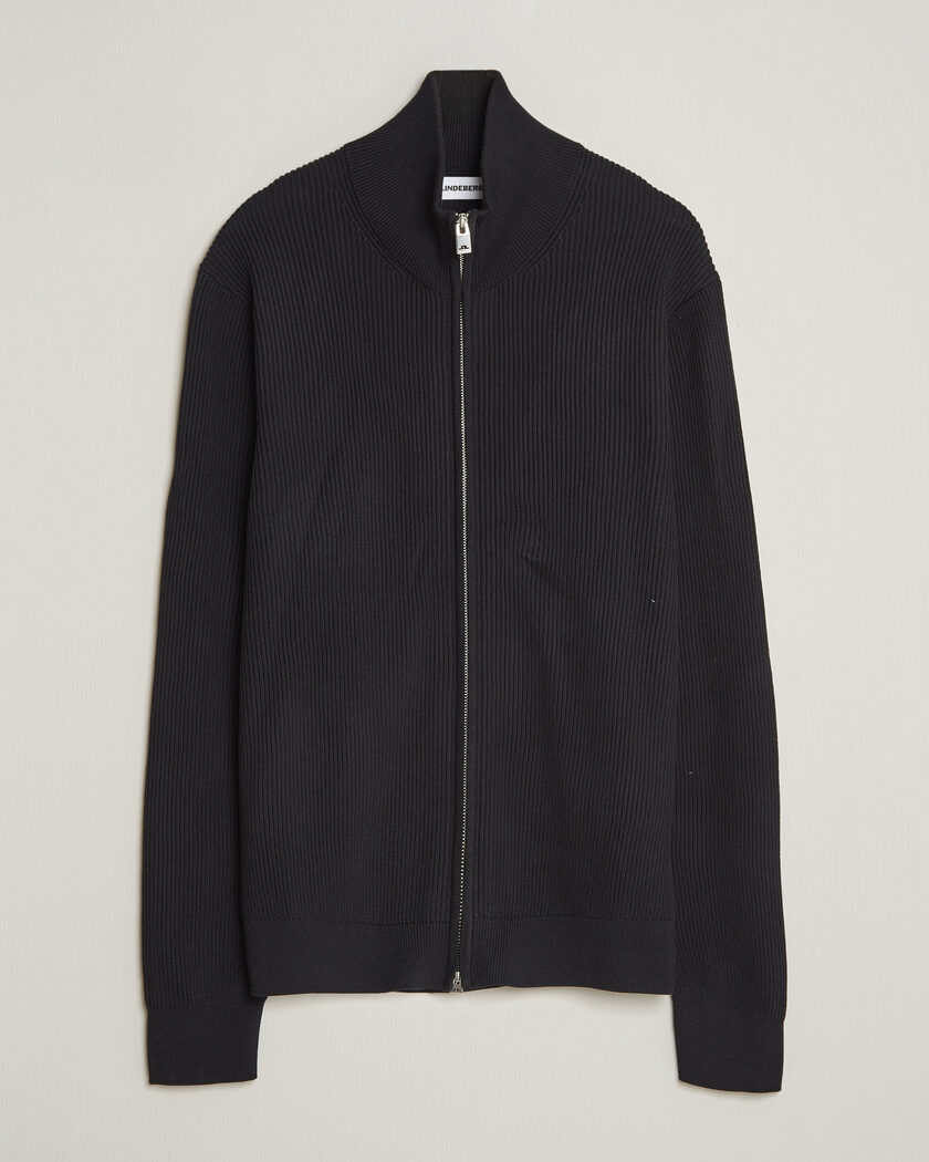 J.Lindeberg Alexis Cotton Full Zip Black – Nero