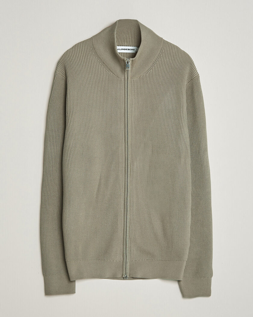 J.Lindeberg Alexis Cotton Full Zip Brindle – Verde