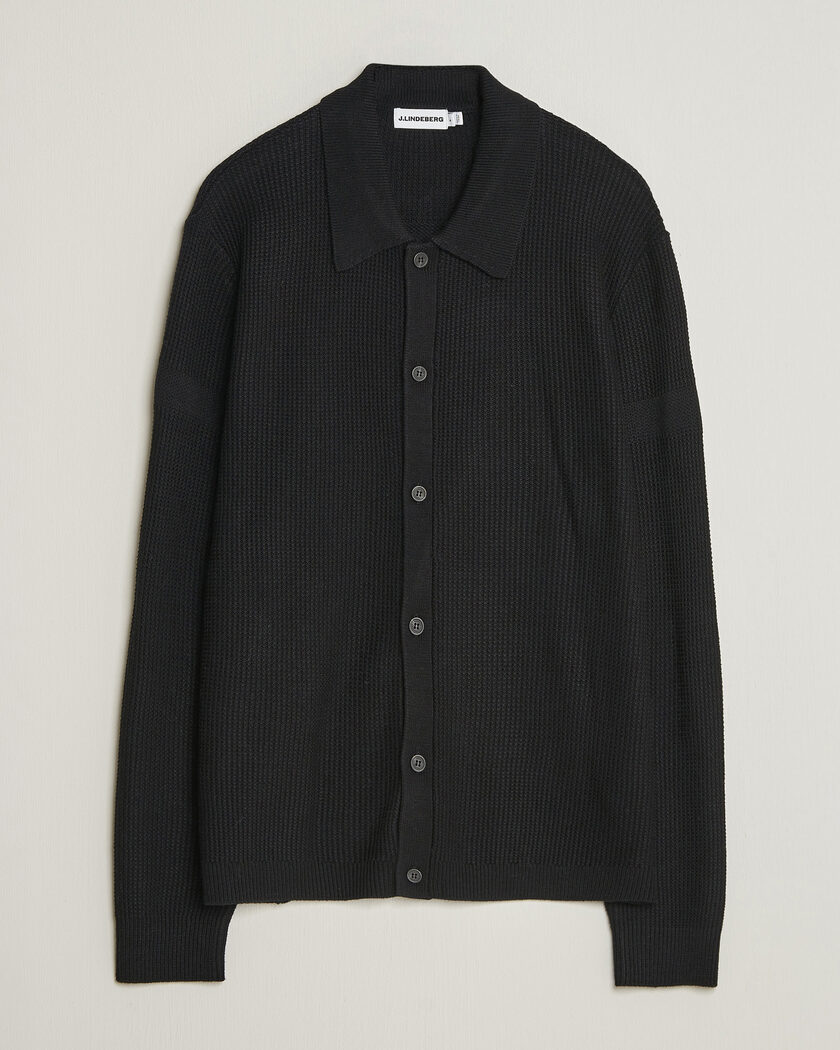  J.Lindeberg Willem Knitted Cardigan Black – Nero