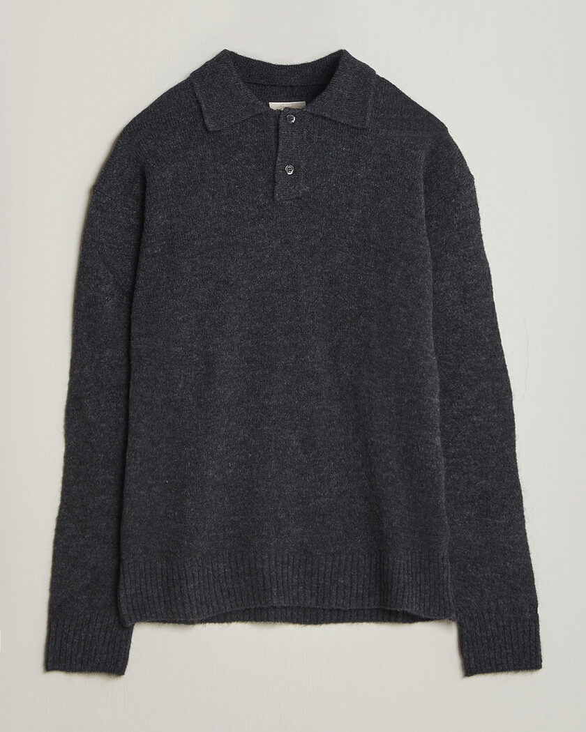 Forét Alpine Polo Knit Dark Grey Melange – Grigio